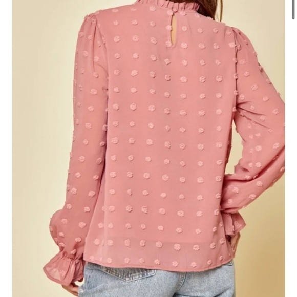 Boutique Andree by Unit Mauve Pom Pom High Neck Blouse - Picture 3 of 14